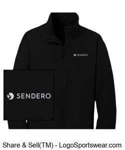 Eddie Bauer Men's 1/2-Zip Microfleece Jacket - Standard Logo, Black Design Zoom